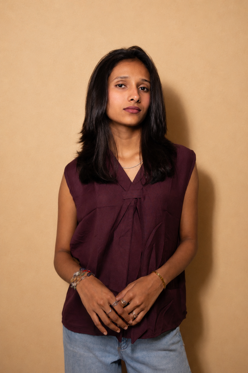 Western Top with Neck Tie
